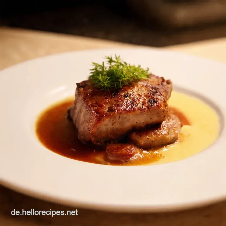 Pfannengebratenes Rinderfilet Mit Kr&auml;uterbuttersauce presentation