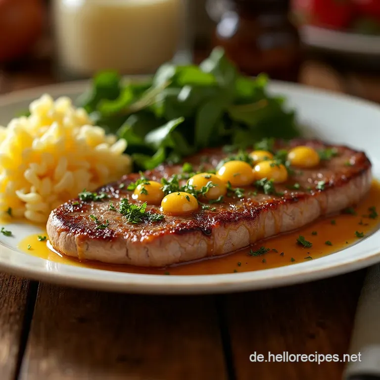 Pfannensteak Mit Knoblauchkr&auml;uterbutter Wie Im Restaurant presentation