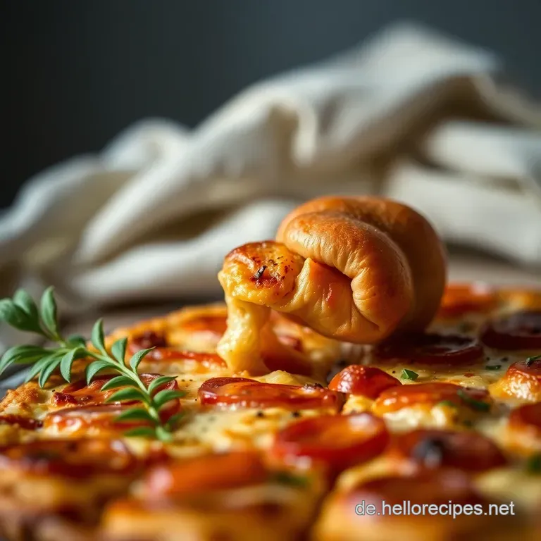 Pizzaschnecken aus fluffigem Hefeteig presentation