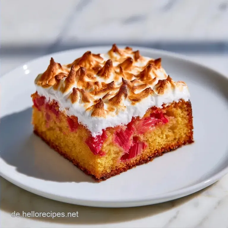 Omas Rhabarber Baiser Kuchen: Knusprig und Fruchtig