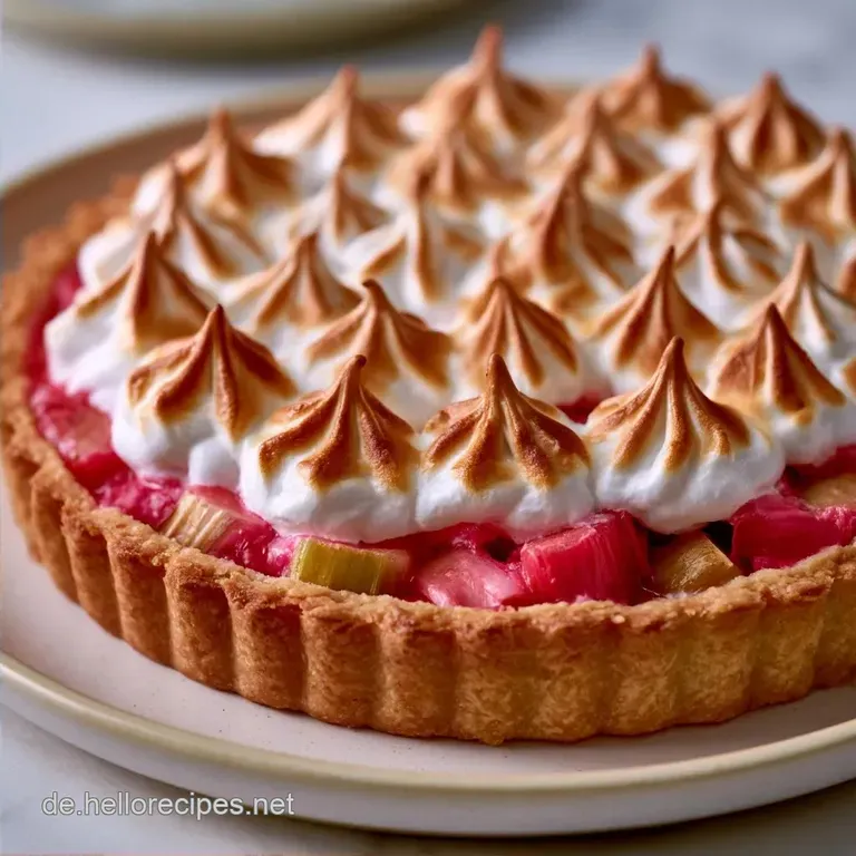 Rhabarber Meringue Kuchen: Leichte Variante