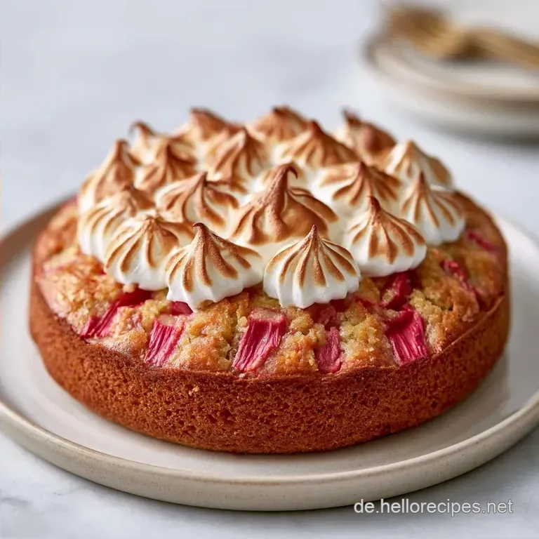 Rhabarberkuchen mit Baiserhaube: S&auml;uerlich und S&uuml;&szlig;