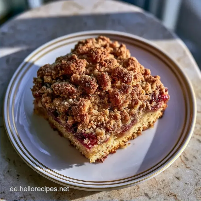 Knuspriger Rhabarberkuchen Mit Streuseln
