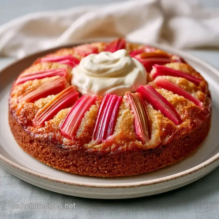 Omas Rhabarberkuchen mit Vanillecreme