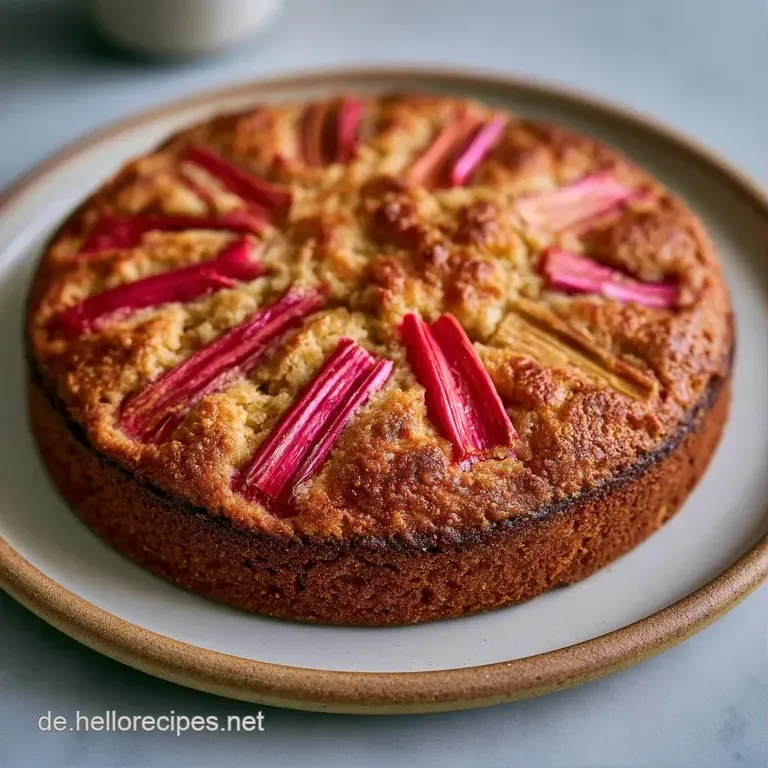 Ein goldgelbes Kuchenst&uuml;ck auf wei&szlig;em Porzellan, garniert mit einem Klecks Sahne und frischen Beeren auf hellem Grund.
