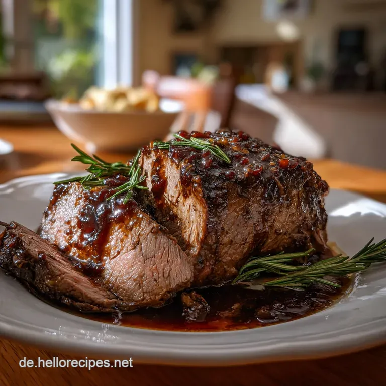 Rinderbraten Rezept aus dem Backofen mit Rotweinsauce