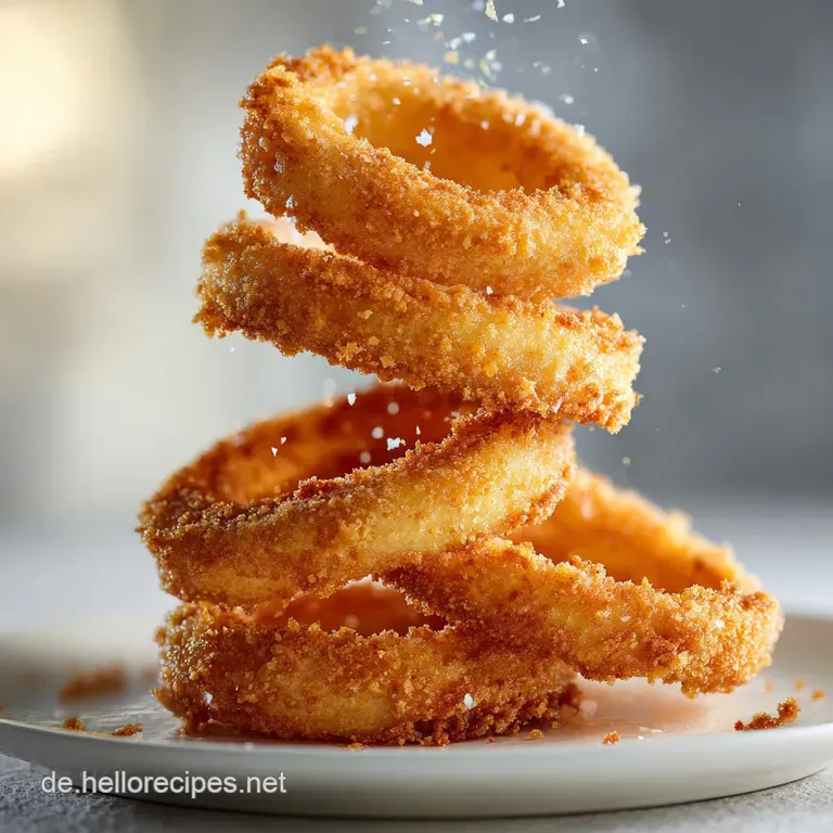 Crispy fried onions cascading from a small white bowl, adding a savory topping to a vibrant green salad with red tomatoes.