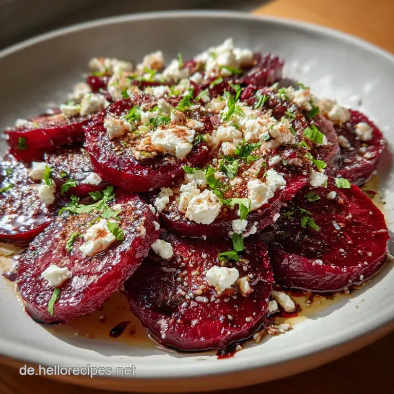 Carpaccio Mit Feta: Rote Bete Mit Feta Und Honig presentation