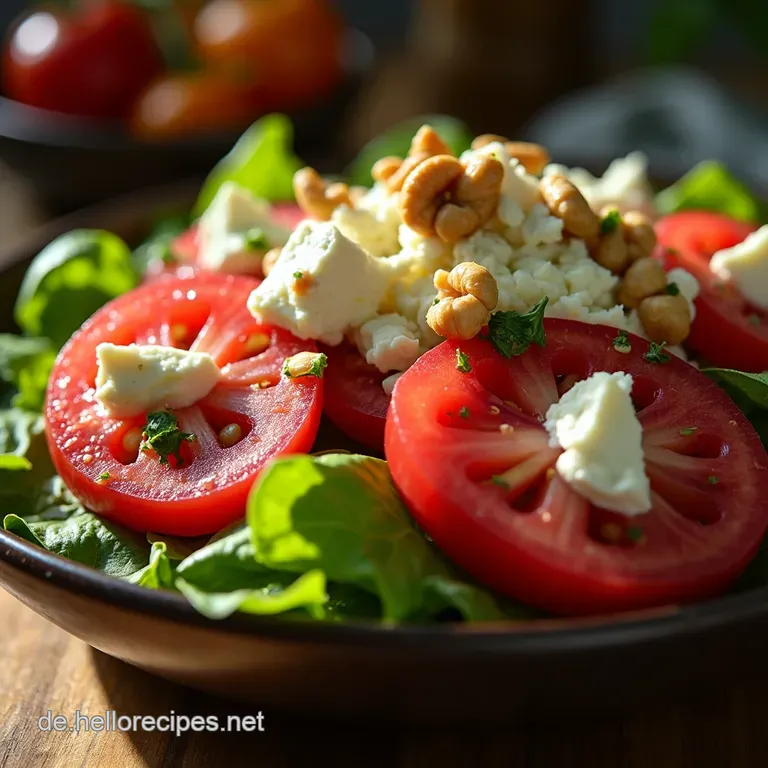 Der leuchtende SalatTraum Rote Bete Salat mit cremigem Feta und knusprigen Walnüssen presentation