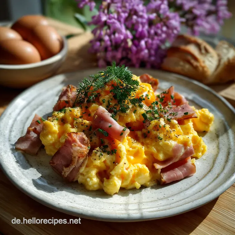 Perfektes R&uuml;hrei Mit Schinken in 10 Minuten presentation