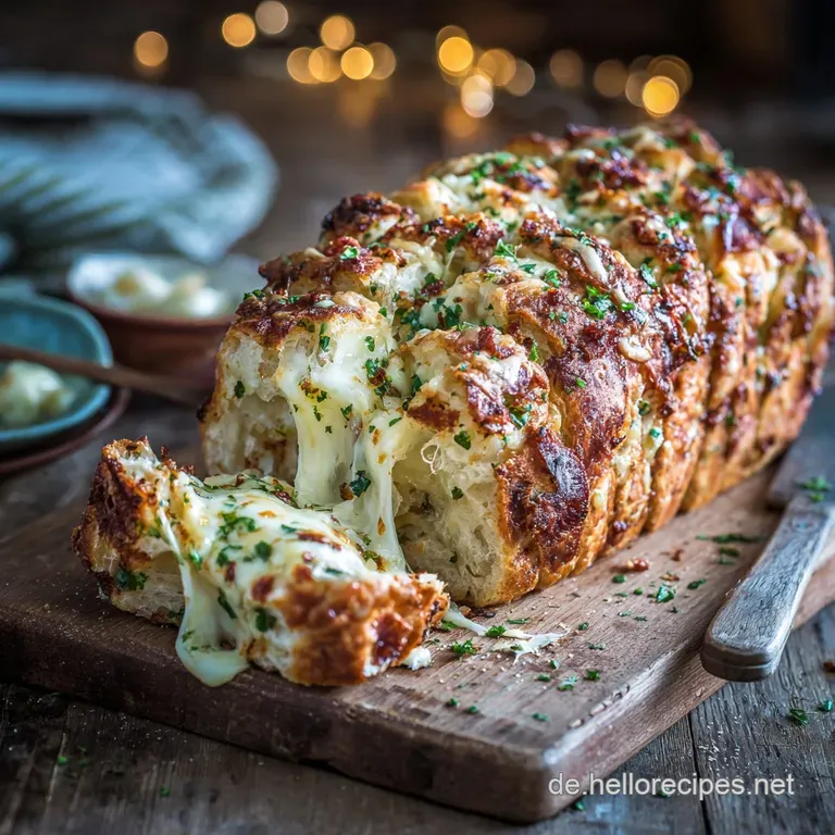 KnoblauchMozzarella Brot: Rustikales Zupfbrot mit schmelzendem K&auml;se