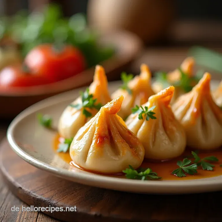 Saftige Gebratene Potsticker mit würziger SchweinefleischFüllung presentation
