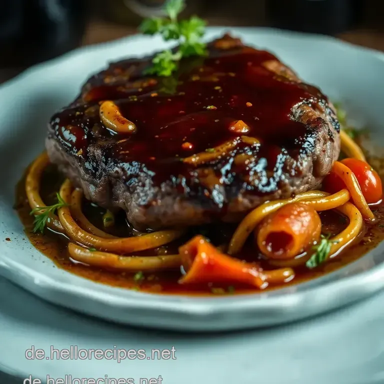 Saftige Nackensteaks vom Grill mit Schwarzbier Marinade presentation