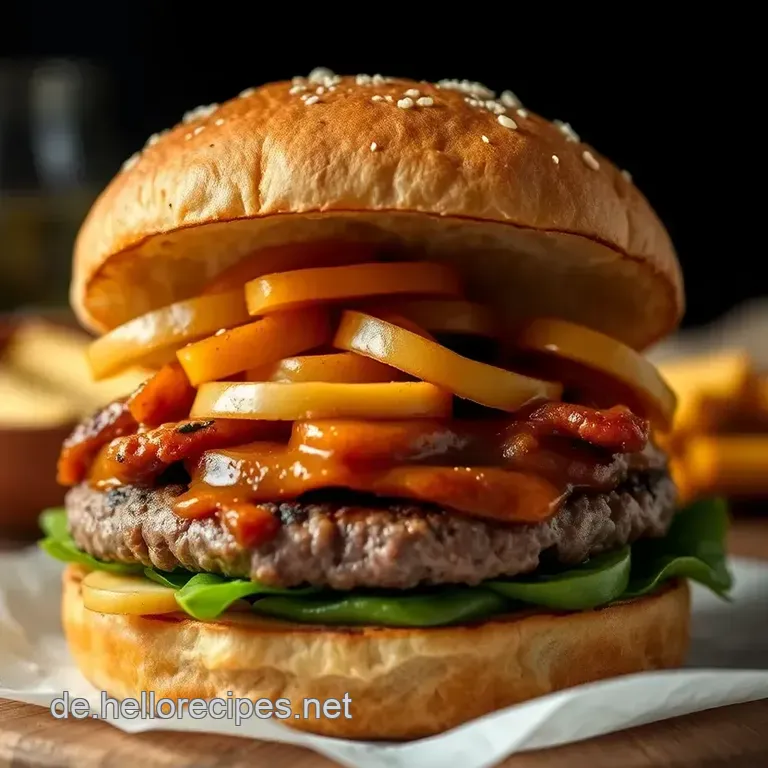 Saftiger Hausgemachter Burger mit Fluffigen Brötchen presentation