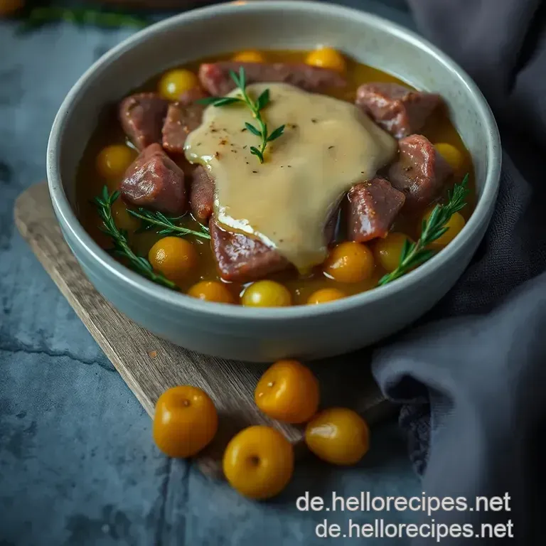 Saftiger Hirschrücken mit Preiselbeer-Sauce presentation