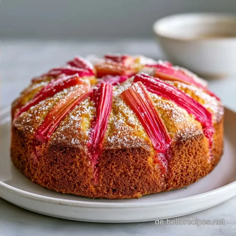 Schneller Rhabarberkuchen aus der Springform