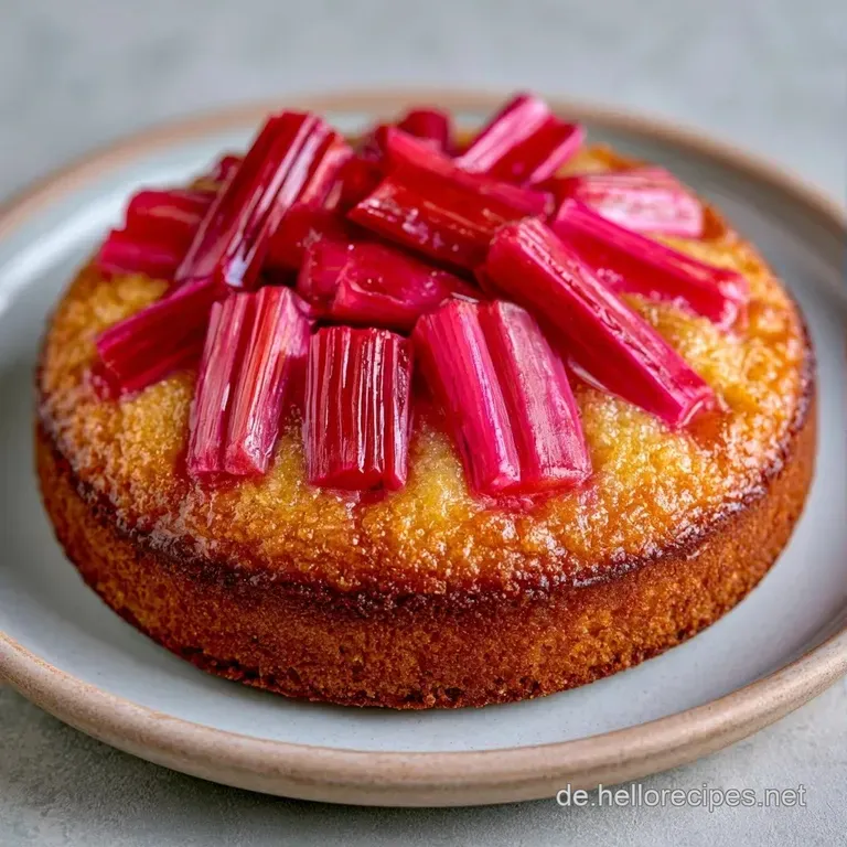 Ein St&uuml;ck saftiger Kuchen auf einem wei&szlig;en Teller, garniert mit einem gr&uuml;nen Minzblatt und weichem Tageslicht.