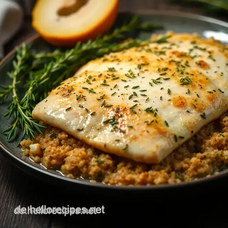 Saftiges Hähnchenfilet mit Kräuterkruste presentation