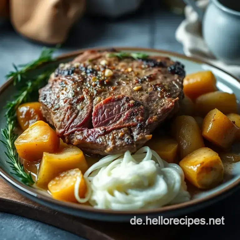 Schmorrexplosion: Hohe Rippe vom Rind mit Wurzelgemüse presentation