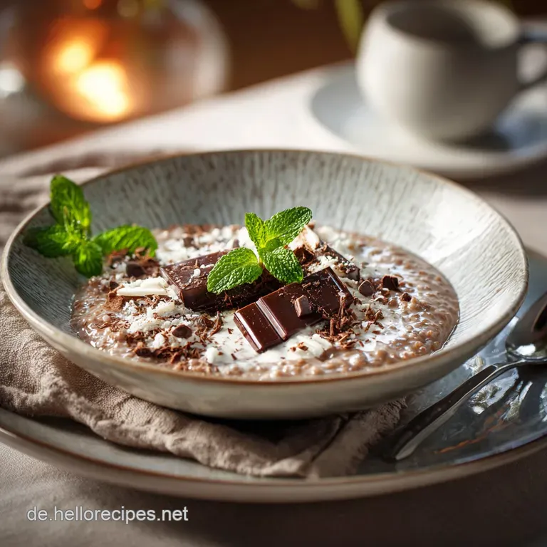 Gutenmorgengenuss Cremiges Schokominzeporridge &Agrave; La After Eight presentation