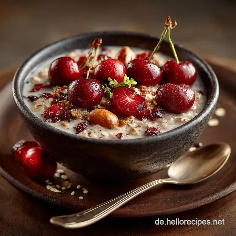 Der Schwarzwald Am Morgen Cremige Kirschschoko Overnight Oats presentation