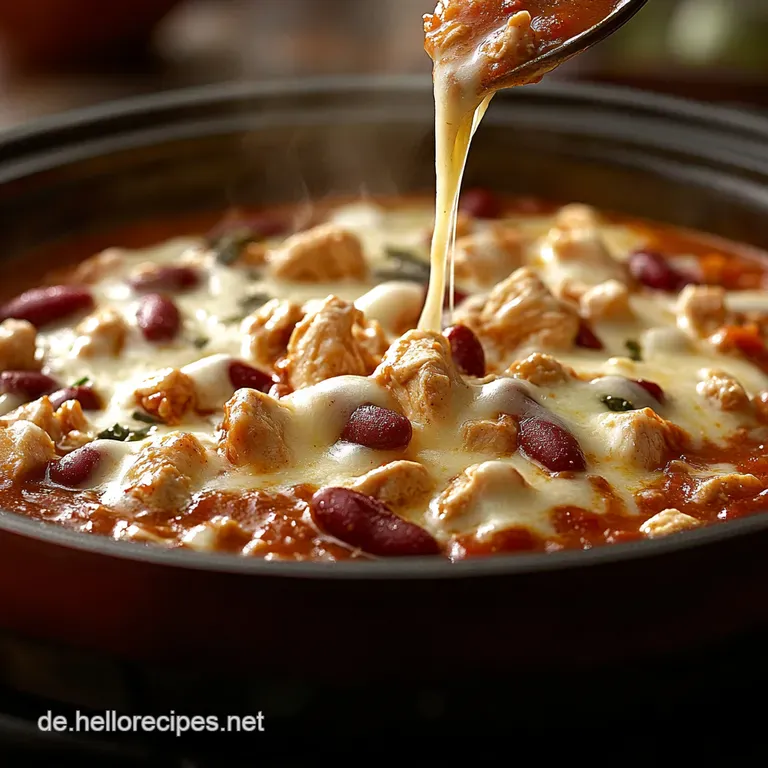 Slow Cooker Cream Cheese Chicken Chili presentation