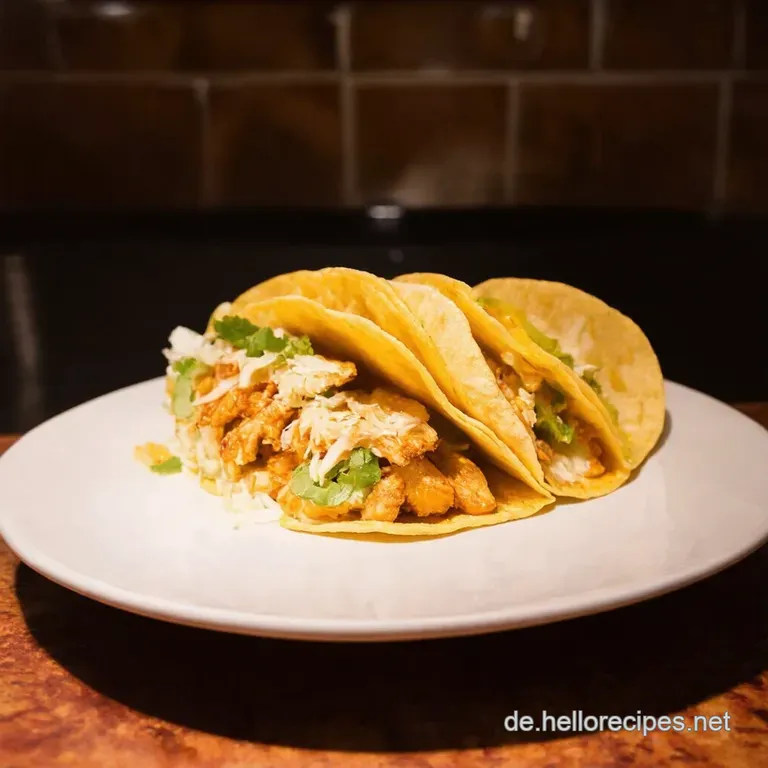 Slow Cooker Fiesta Chicken Tacos Mit K&auml;sekick presentation