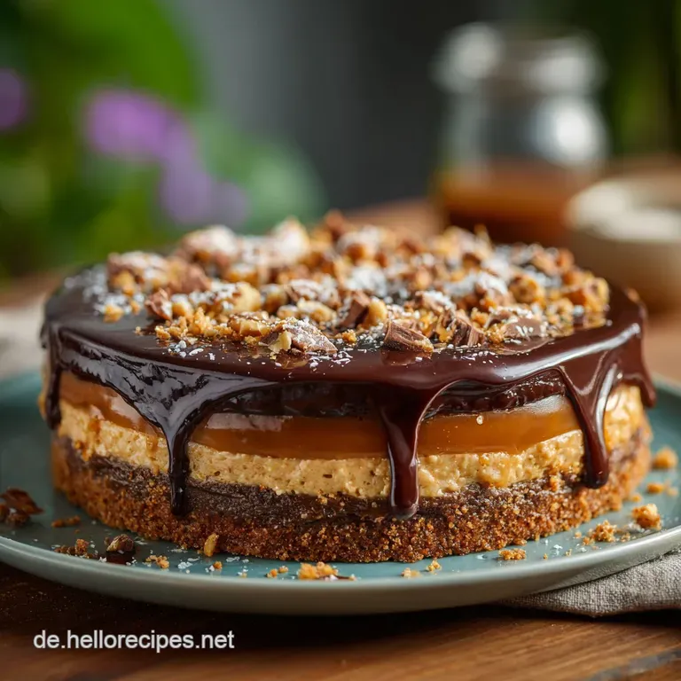 S&uuml;ndhaft Gute Snickerstorte Vegan Ohne Backen presentation