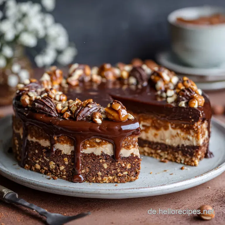 Sündhaft Gute SnickersTorte Vegan ohne Backen