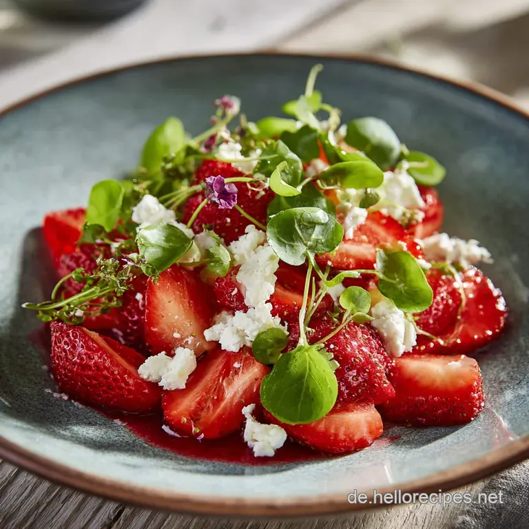 Sommersalat Mit Erdbeeren Und Feta: Das Cremige Erdbeer-Rendezvous Mit Feta presentation
