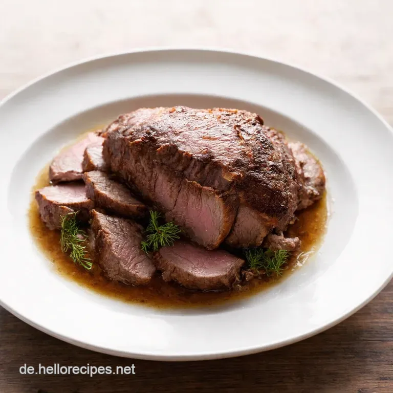Sonntagsbraten Deluxe Zarter Kalbsbraten mit Kräuterkruste und Rahmsoße