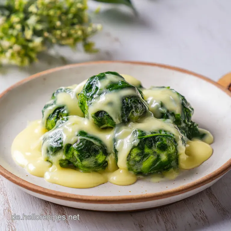 Hausgemachte Spinatkn&ouml;del mit K&auml;sesauce: Zart & S&auml;mig