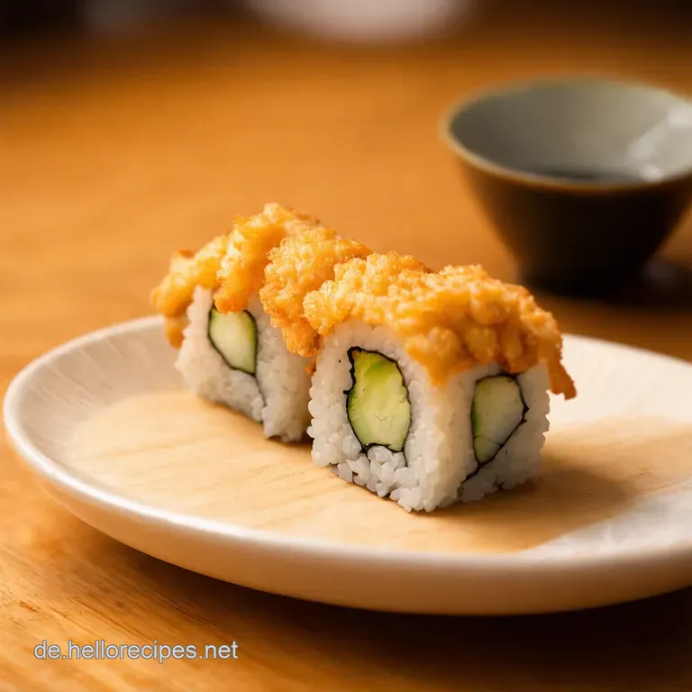 Tempura Sushi Knusprige Sushirolle presentation