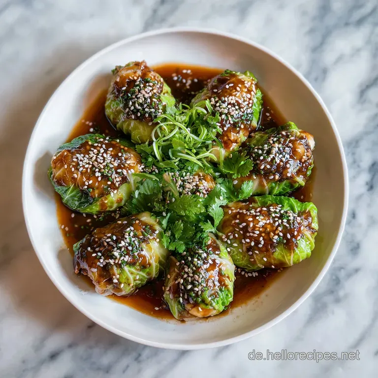 Teriyaki Rindfleisch Kohlrouladen Rezept