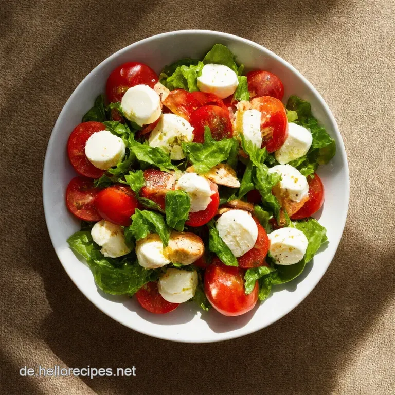 TomatenGurkenMozzarellaSalat mit BasilikumDressing