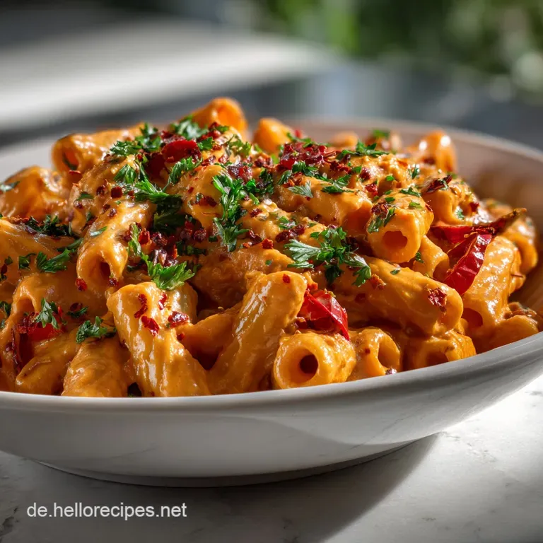 Tortiglioni mit gersteter PeperoniCashewSauce | Rauchiges Umami