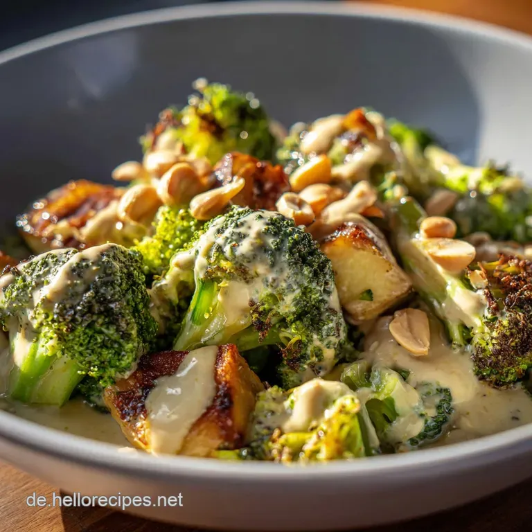 Vegane BrokkoliGem&uuml;sepfanne mit cremiger ThaiErdnussso&szlig;e