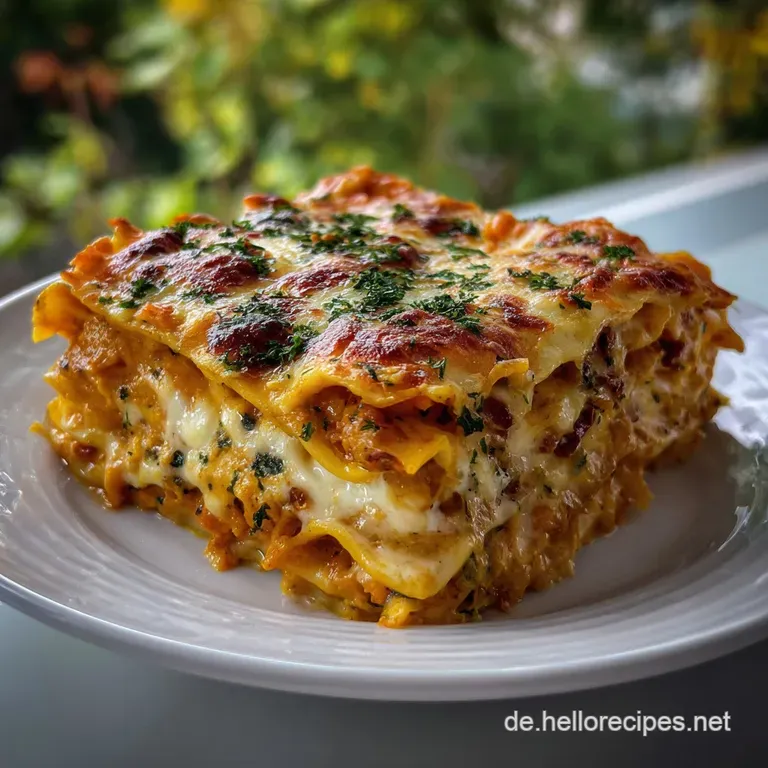 Die Beste Vegan Butternut Squash Lasagna presentation