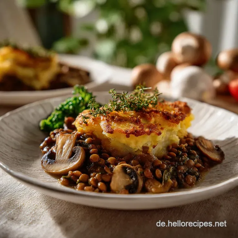 Vegane Comfort Food: Linsen-Pilz-Pfanne Deluxe presentation