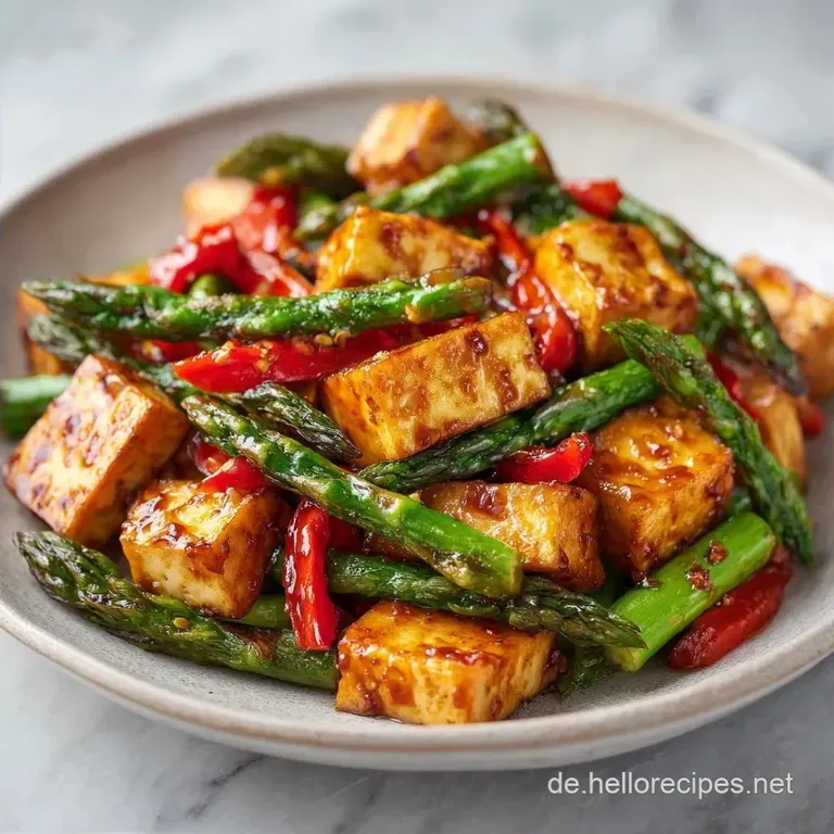 Vegane Spargelpfanne mit Tofu: Knusprig & W&uuml;rzig