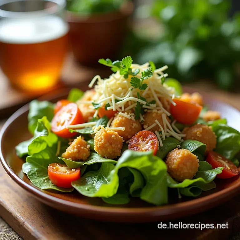 Veganer Caesar Salad Mit Kichererbsen Knackig Cremig K&ouml;stlich presentation