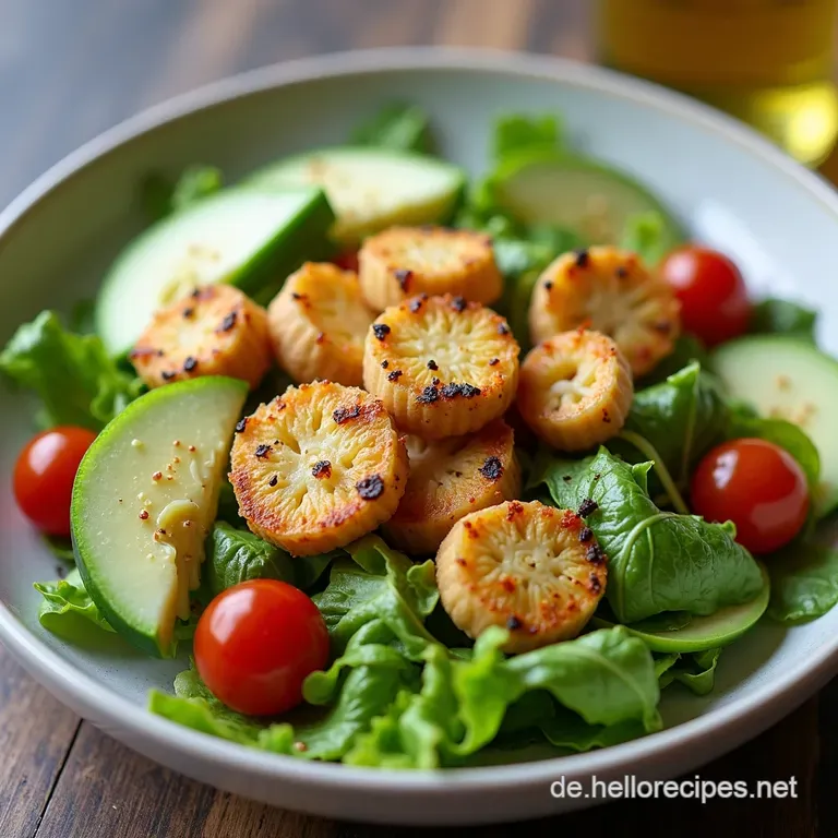 Veganer Caesar Salad mit Kichererbsen Knackig Cremig K&ouml;stlich