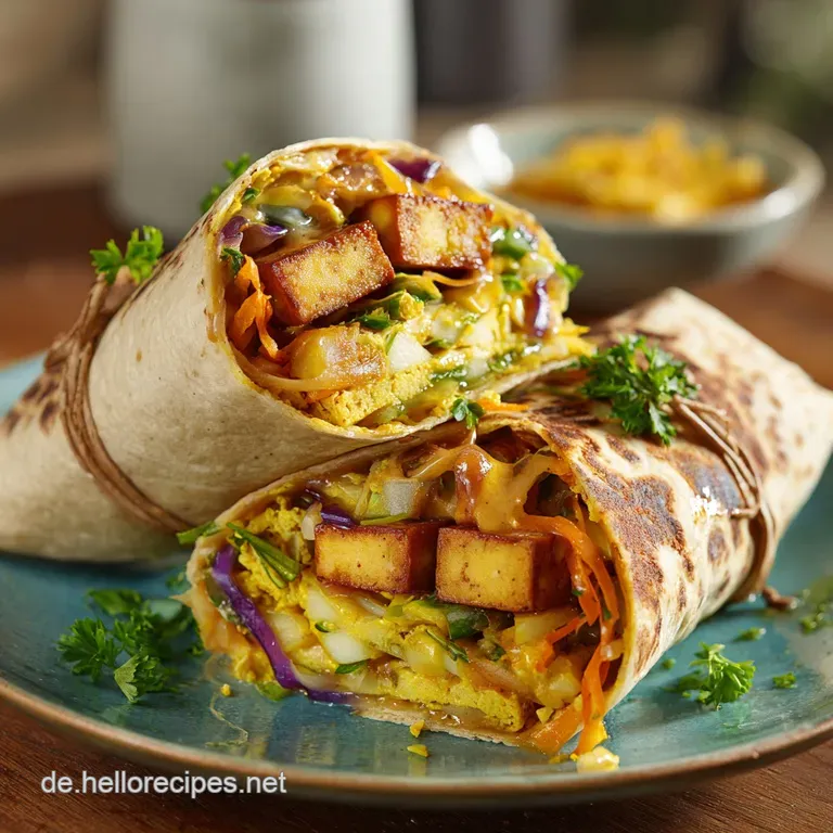 Veganer Frühstückswrap mit TofuRührei Der WachmacherWrap für Ihr Büro