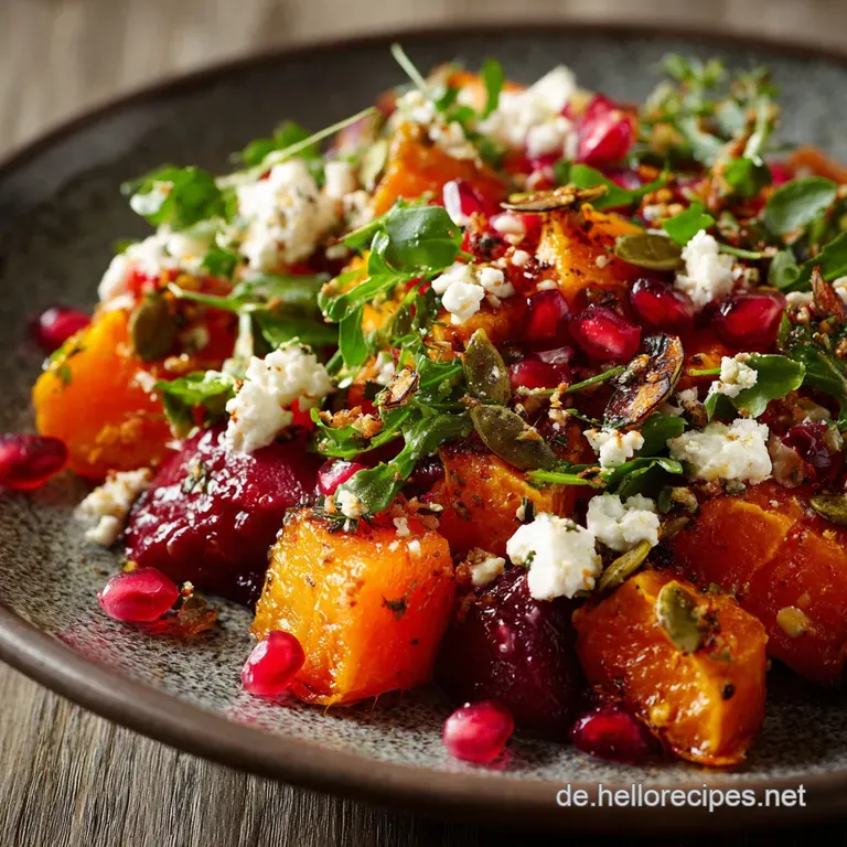 Vegetarischer K&uuml;rbissalat: K&uuml;rbisgl&uuml;ck Im Herbst Mit Feta Und Kern&ouml;l presentation