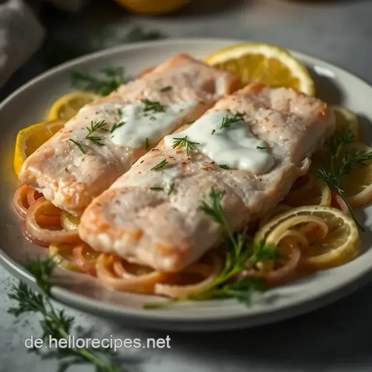 Zarter Lachs mit frischer Zitronen-Dill-Soße presentation