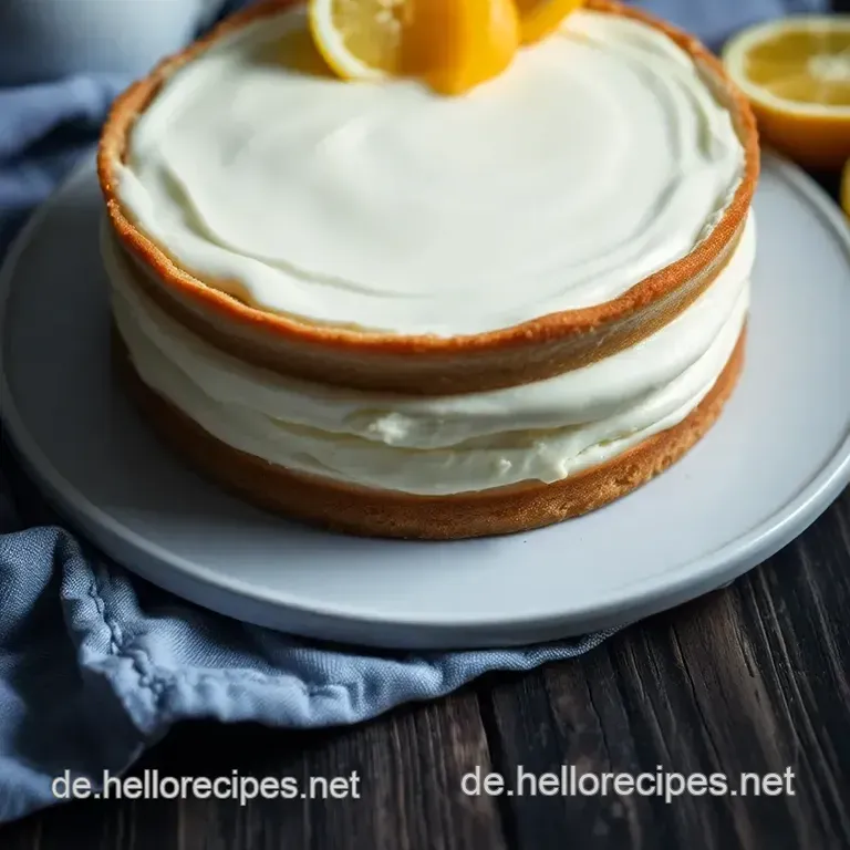 Zitronen-Joghurt-Torte mit Schmand presentation