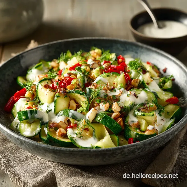 Zucchini Salat Mit Joghurt Dressing: Knackige Sommer-Beilage presentation