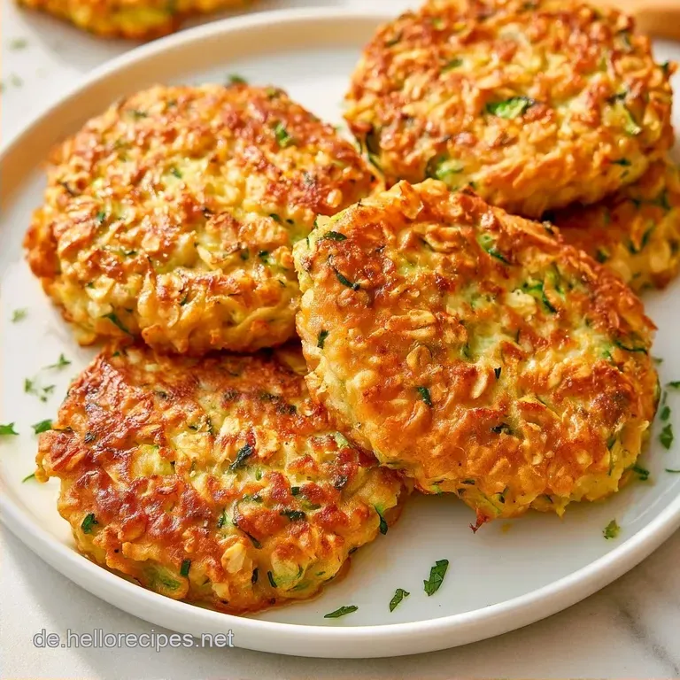Knusprige Zucchinipuffer mit Haferflocken im Thermomix