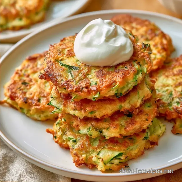 Knusprige Zucchinipuffer mit Quark