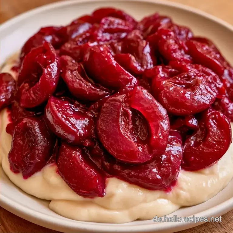 Zwetschgenr&ouml;ster mit Vanillepudding mit braunem Zucker